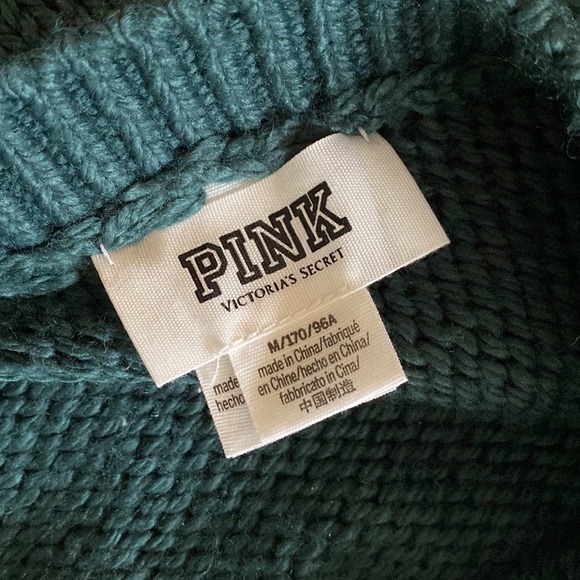 PINK BY Victoria Secret Emerald Green Reversible Sweater - Picture 5 of 6